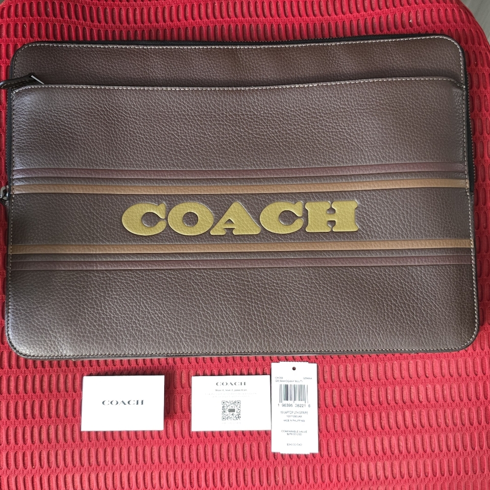 Coach 15 Laptop Case Mahogany Multi, CH068 - Picture 11 of 13